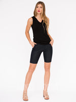 Agnes & Dora™ Fitted Tank V-Neck Black