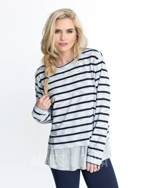 Agnes & Dora™ Pullover Navy Stripe