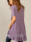 Agnes & Dora™ Ruffle Tunic Purple Boho