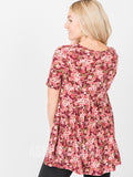 Agnes & Dora™ Muse Top Burgundy Floral