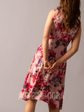 Agnes & Dora™ Handkerchief Midi Dress Sleeveless Blush Floral