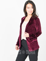 Agnes & Dora™ Blazer Oxblood - Stretch Velvet