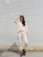 Agnes & Dora™ Effortless Hooded Pullover Heathered Oatmeal