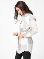 Agnes & Dora™ Flannel Tunic Line Plaid - Cream