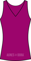 Agnes & Dora™ Fitted Tank V-Neck Raspberry