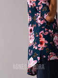 Agnes & Dora™ Essential Hi-Lo Tunic Teal/Pink/Rust Floral