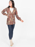 Agnes & Dora™ Blouson Essential Cardigan Rust Floral