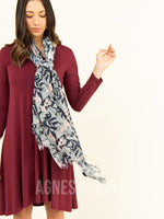 Agnes & Dora™ Everyday Scarf Grand Floral - Gray