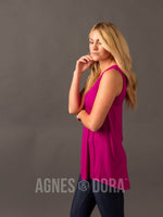 Agnes & Dora™ Essential Tank Scoop Neck Fuschia Red