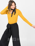 Agnes & Dora™ Everyday Tee Long Sleeve V-Neck Mustard