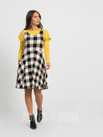 Agnes & Dora™ Fit & Flare Dress B&W Buffalo Plaid