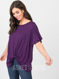 Agnes & Dora™ Flutter Twist Top Plum