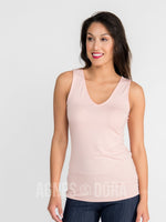 Agnes & Dora™ Fitted Tank V-Neck Rose Gold