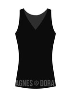 Agnes & Dora™ Fitted Tank V-Neck Black