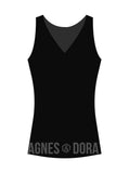 Agnes & Dora™ Fitted Tank V-Neck Black