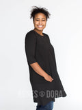 Agnes & Dora™ 3/4 Swing Tunic Modal Black