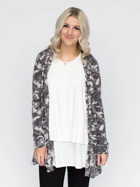 Agnes & Dora™ Essential Cardigan Bright Camo