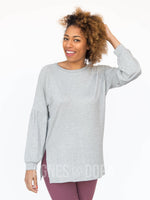 Agnes & Dora™ Raglan Long Sleeve Tee Modal Heather Grey