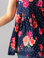 Agnes & Dora™ Sleeveless Muse Navy/Coral/White Floral Dot