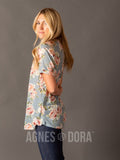 Agnes & Dora™ Love Top Chambray/Peach Floral