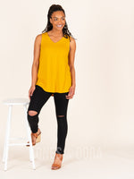 Agnes & Dora™ Essential Tank V-Neck Golden