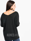 Agnes & Dora™ Urban Pullover Double V-Neck Black