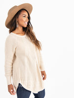 Agnes & Dora™ Cable Pullover Cream