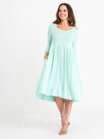 Agnes & Dora™ Muse Midi Dress Mint And Ivory Stripes