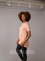 Agnes & Dora™ Side Knot Tunic Half Sleeve Canyon Rose