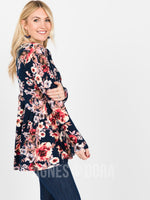 Agnes & Dora™ Muse Top Long Sleeve Navy 9 Floral