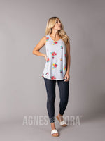 Agnes & Dora™ Essential Tank Denim Red Floral