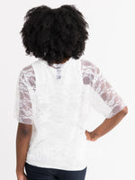 Agnes & Dora™ Mesh Tee Ivory Lace