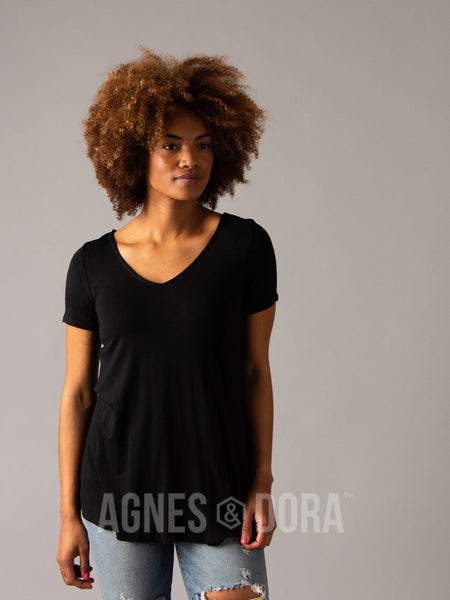 Agnes & Dora™ Everyday Tee V-Neck Black