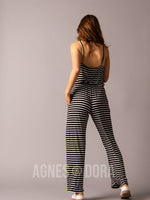 Agnes & Dora™ Sunrise Jumpsuit Black/Ivory Stripe