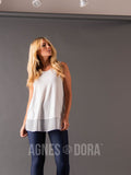 Agnes & Dora™ Chiffon Ruffle Tank Ivory