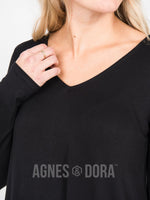 Agnes & Dora™ Everyday Tee Long Sleeve V-Neck Black