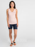 Agnes & Dora™ Fitted Tank V-Neck Rose Gold