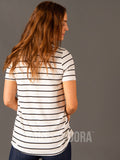 Agnes & Dora™ Crew Top White/Black Stripe