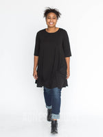 Agnes & Dora™ 3/4 Swing Tunic Modal Black