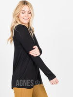 Agnes & Dora™ Everyday Tee Long Sleeve V-Neck Black