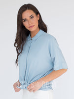 Agnes & Dora™ Button Down Pockets Pearl Blue