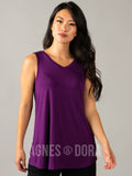 Agnes & Dora™ Essential Tank - V-Neck Plum