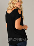 Agnes & Dora™ Love Top Cold Shoulder Black