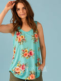 Agnes & Dora™ Essential Tank Aqua/Mauve/Orange Floral