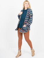 Agnes & Dora™ Blouson Essential Cardigan Navy Checkered