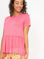 Agnes & Dora™ Relaxed Ruffle Tee Coral