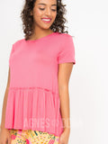 Agnes & Dora™ Relaxed Ruffle Tee Coral