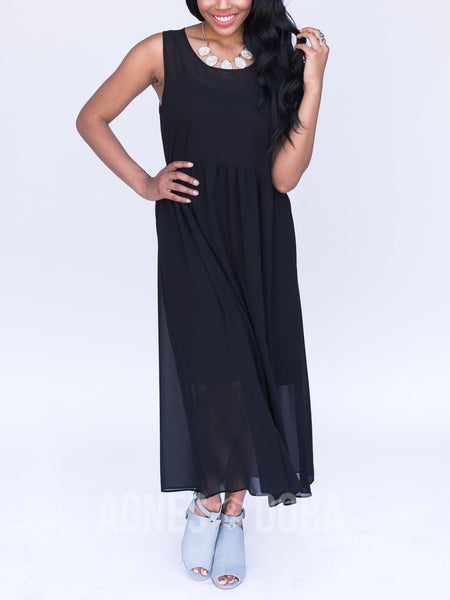 Agnes & Dora™ Layered Maxi Dress Black