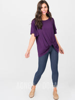 Agnes & Dora™ Flutter Twist Top Plum