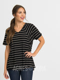 Agnes & Dora™ Love Top Pin Stripe B&W